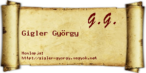 Gigler György névjegykártya